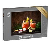 puzzleYOU : Puzzle de 500 pièces « Michelada comme Cocktail alcoolisé avec de la bière, du jus de Citron Vert, du jus de Tomate du Mexique »