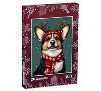 puzzleYOU : Puzzle de 500 pièces « Noël avec Corgi Oskar »