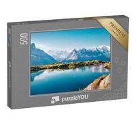 puzzleYOU : Puzzle de 500 pièces « Panorama Estival coloré du Lac Blanc avec Le Mont Blanc »