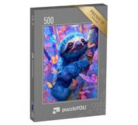 puzzleYOU : Puzzle de 500 pièces « Paresseux Bleu au Pays des rêves »