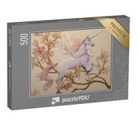 puzzleYOU : Puzzle de 500 pièces « Peinture de la Renaissance d’Une Licorne Magique »