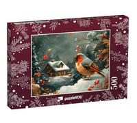 puzzleYOU : Puzzle de 500 pièces « Petit Oiseau à la découverte de la Neige »