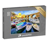 puzzleYOU : Puzzle de 500 pièces « Petit Port de pêche Vallon des Auffes avec des Maisons Traditionnelles pittoresques et des Bateaux, Marseille »