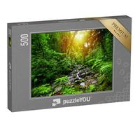 puzzleYOU : Puzzle de 500 pièces « Petit ruisseau dans la Jungle de Guadeloupe, Petites Antilles, Caraïbes »