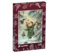 puzzleYOU : Puzzle de 500 pièces « Petite Fille dans la forêt hivernale »
