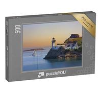 puzzleYOU : Puzzle de 500 pièces « Phare de L'Ile Louet vu de la Pointe de Penn-al-Lann, Bretagne »