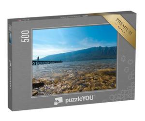 puzzleYOU : Puzzle de 500 pièces « Photo du lac du Bourget et de la Dent du Chat, à Aix-Les-Bains en Savoie, France »
