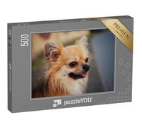 puzzleYOU : Puzzle de 500 pièces « Portrait d'un Chihuahua à Poils Longs en Plein air »
