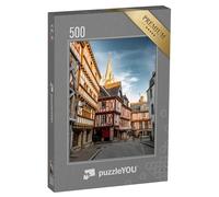 puzzleYOU : Puzzle de 500 pièces « Rue étroite de la Ville médiévale de Vannes, sur la côte Atlantique du Morbihan, en Bretagne »
