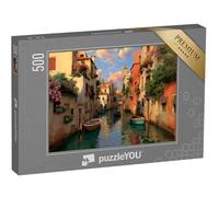 puzzleYOU : Puzzle de 500 pièces « Ruelles de la Vieille Ville au Coucher du Soleil »