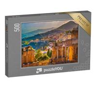 puzzleYOU : Puzzle de 500 pièces « Ruines de Taormine : théâtre au Coucher du Soleil, Sicile, Italie »