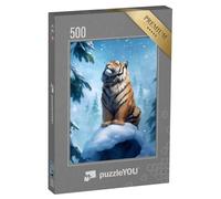 puzzleYOU : Puzzle de 500 pièces « sur la Piste du Tigre dans Le Froid »