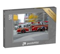 puzzleYOU : Puzzle de 500 pièces « Un Camion de Pompiers sur Le Chemin Le Plus Rapide vers Le Lieu d'intervention »