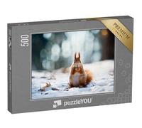 puzzleYOU : Puzzle de 500 pièces « Un écureuil dans la forêt hivernale »