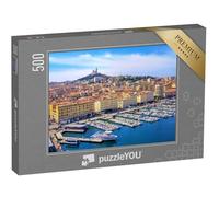 puzzleYOU : Puzzle de 500 pièces « Vieux Port et Basilique Notre Dame, Marseille, France »