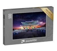puzzleYOU : Puzzle de 500 pièces « Voie lactée derrière Le Palais Gyeongbokgung, Séoul, Corée du Sud »