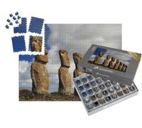 puzzleYOU : Smart Sorted® | Puzzle Photo 1000 pièces « AHU Akivi Moai, célèbres Statues de Pierre de l'île de Pâques »