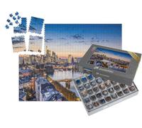 puzzleYOU : Smart Sorted® | Puzzle Photo 1000 pièces « Ambiance de soirée au-Dessus de Francfort-sur-Le-Main, Allemagne »