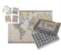 puzzleYOU : Smart Sorted® | Puzzle Photo 1000 pièces « Ancienne Carte Originale du Monde coloriée à la Main sur Projection de Mercator vers 1860 »