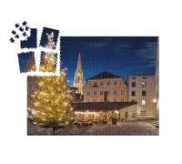 puzzleYOU : Smart Sorted® | Puzzle Photo 1000 pièces « Arbre de Noël sur la Place du Stand de saucisses à Ratisbonne »