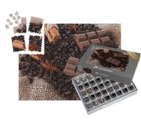 puzzleYOU : Smart Sorted® | Puzzle Photo 1000 pièces « Assortiment de Chocolat, de Grains de café, de Cannelle et d'anis étoilé »