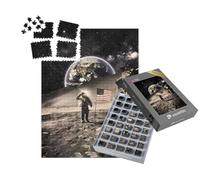 puzzleYOU : Smart Sorted® | Puzzle Photo 1000 pièces « Astronaute Vintage avec Drapeau sur la Lune »