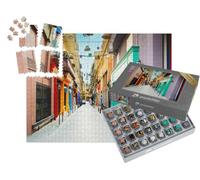 puzzleYOU : Smart Sorted® | Puzzle Photo 1000 pièces « Athènes teintée : Rue avec magasins d'antiquités, Grèce »
