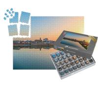 puzzleYOU : Smart Sorted® | Puzzle Photo 1000 pièces « Atmosphère du fleuve Garonne et du Dôme de la Grave à Toulouse, France »