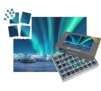 puzzleYOU : Smart Sorted® | Puzzle Photo 1000 pièces « Aurore boréale au-Dessus des Montagnes enneigées de l'archipel des Lofoten, Norvège »