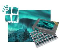 puzzleYOU : Smart Sorted® | Puzzle Photo 1000 pièces « Aurore boréale au-Dessus des Sommets des Lofoten, Norvège »