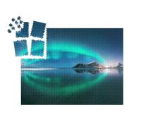 puzzleYOU : Smart Sorted® | Puzzle Photo 1000 pièces « Aurore boréale sur l'archipel des Lofoten, Norvège »