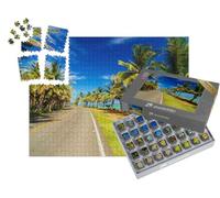 puzzleYOU : Smart Sorted® | Puzzle Photo 1000 pièces « Autoroute à côté de la mer Turquoise des Caraïbes, Colombie »