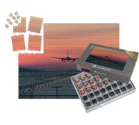 puzzleYOU : Smart Sorted® | Puzzle Photo 1000 pièces « Avion en Phase d'atterrissage au Petit Matin »