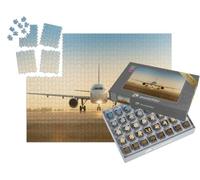 puzzleYOU : Smart Sorted® | Puzzle Photo 1000 pièces « Avion sur la Piste d'atterrissage au Coucher du Soleil »