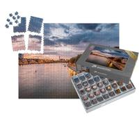 puzzleYOU : Smart Sorted® | Puzzle Photo 1000 pièces « Bâle au Bord du Rhin au Coucher du Soleil, Suisse »