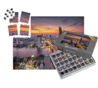 puzzleYOU : Smart Sorted® | Puzzle Photo 1000 pièces « Bangkok au Coucher du Soleil sur Le Pont Taksin »