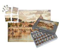 puzzleYOU : Smart Sorted® | Puzzle Photo 1000 pièces « Basilique Saint-Pierre et Pont Saint-Ange, Cité du Vatican, Rome, Italie »