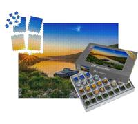 puzzleYOU : Smart Sorted® | Puzzle Photo 1000 pièces « Bateau fluvial dans Un Coucher de Soleil doré »