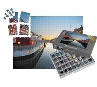 puzzleYOU : Smart Sorted® | Puzzle Photo 1000 pièces « Bateaux à Nyhavn au Coucher du Soleil, Copenhague au Danemark »