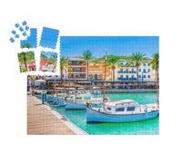 puzzleYOU : Smart Sorted® | Puzzle Photo 1000 pièces « Bateaux sur la jetée à Port de Andratx, Majorque »