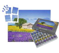puzzleYOU : Smart Sorted® | Puzzle Photo 1000 pièces « Beau Paysage avec Champ de tournesols sur Ciel Bleu Nuageux et lumières Lumineuses du Soleil »