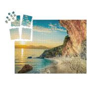 puzzleYOU : Smart Sorted® | Puzzle Photo 1000 pièces « Beau Paysage avec Plage et mer au Lever du Soleil, Corfou, Grèce »