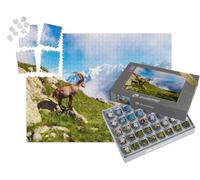 puzzleYOU : Smart Sorted® | Puzzle Photo 1000 pièces « Beau Paysage de Montagne avec Une chèvre de Montagne dans Les Alpes françaises, près du Massif du Lac Blanc »