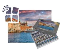 puzzleYOU : Smart Sorted® | Puzzle Photo 1000 pièces « Beau Paysage Urbain au Coucher du Soleil, Malmö, Suède »