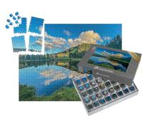 puzzleYOU : Smart Sorted® | Puzzle Photo 1000 pièces « Beau reflet de Nuages dans l'eau du lac de Lispach dans la Bresse, Vosges »