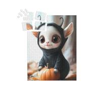puzzleYOU : Smart Sorted® | Puzzle Photo 1000 pièces « Bébé chèvre déguisé en Chat, Halloween »