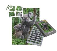 puzzleYOU : Smart Sorted® | Puzzle Photo 1000 pièces « Bébé Koala sur Le Dos de sa mère au Zoo de Taipei, Taïwan »