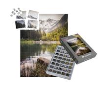 puzzleYOU : Smart Sorted® | Puzzle Photo 1000 pièces « Belle matinée d'été au lac de Barrage de Stillup dans Le Zillertal, Tyrol »