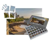 puzzleYOU : Smart Sorted® | Puzzle Photo 1000 pièces « Biarritz, France. Vue panoramique sur Le fameux Pont de Pierre menant au Rocher du Basta »