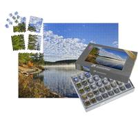 puzzleYOU : Smart Sorted® | Puzzle Photo 1000 pièces « Bord de lac Brumeux en Automne, Lake of Two Rivers, Ontario, Canada »